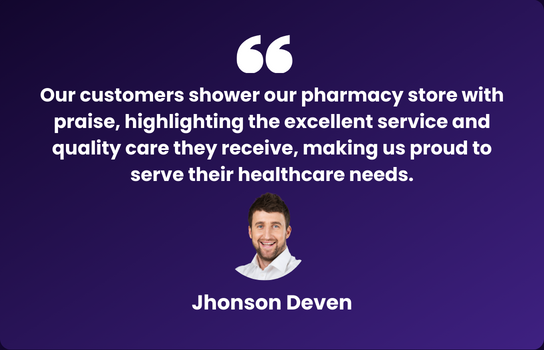 Our pharmacy consistently receives glowing praise from patients, a testament to our exceptional service and quality care. (1)